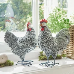 Coppia di galline decorative Mannis
