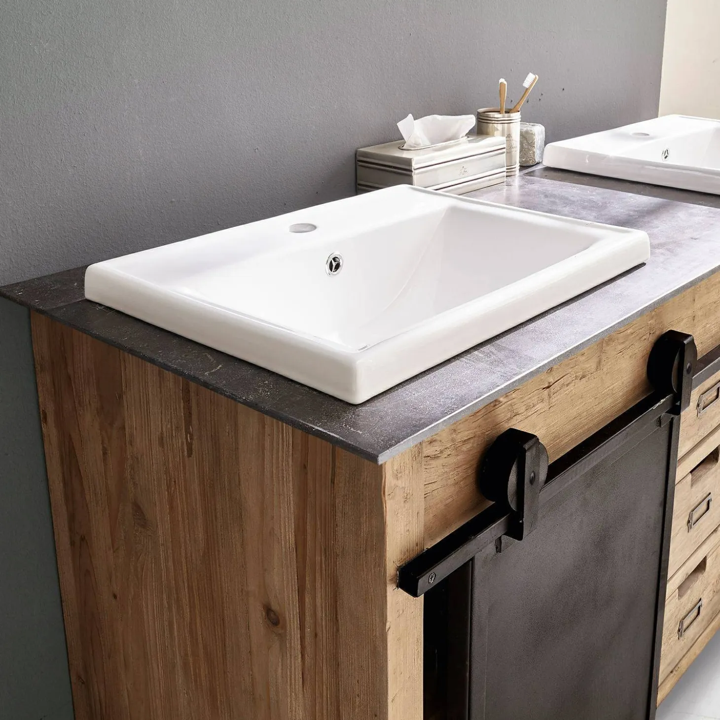Mobile con doppio lavabo Aulon