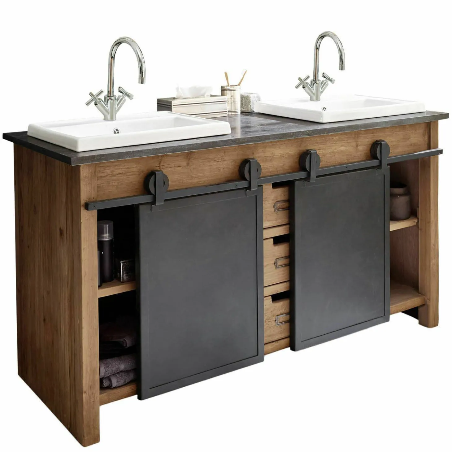 Mobile con doppio lavabo Aulon
