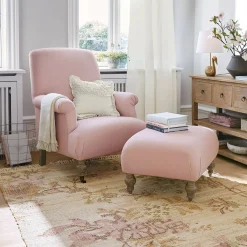 Poltrona con poggiapiedi Rose de Lumière