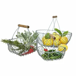 Set di 3 cestelli in filo metallico Baker