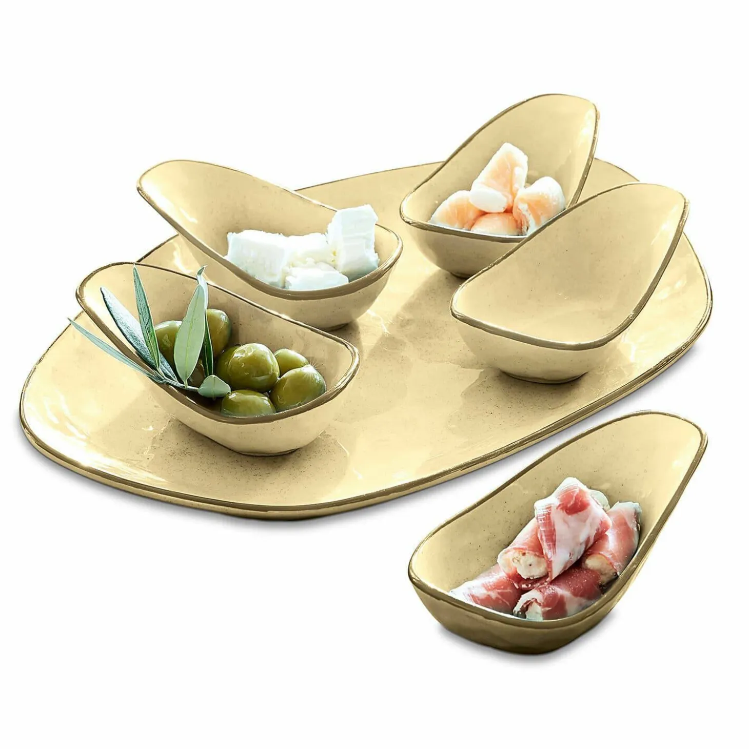 Set di 6 ciotoline su piatto Biarré