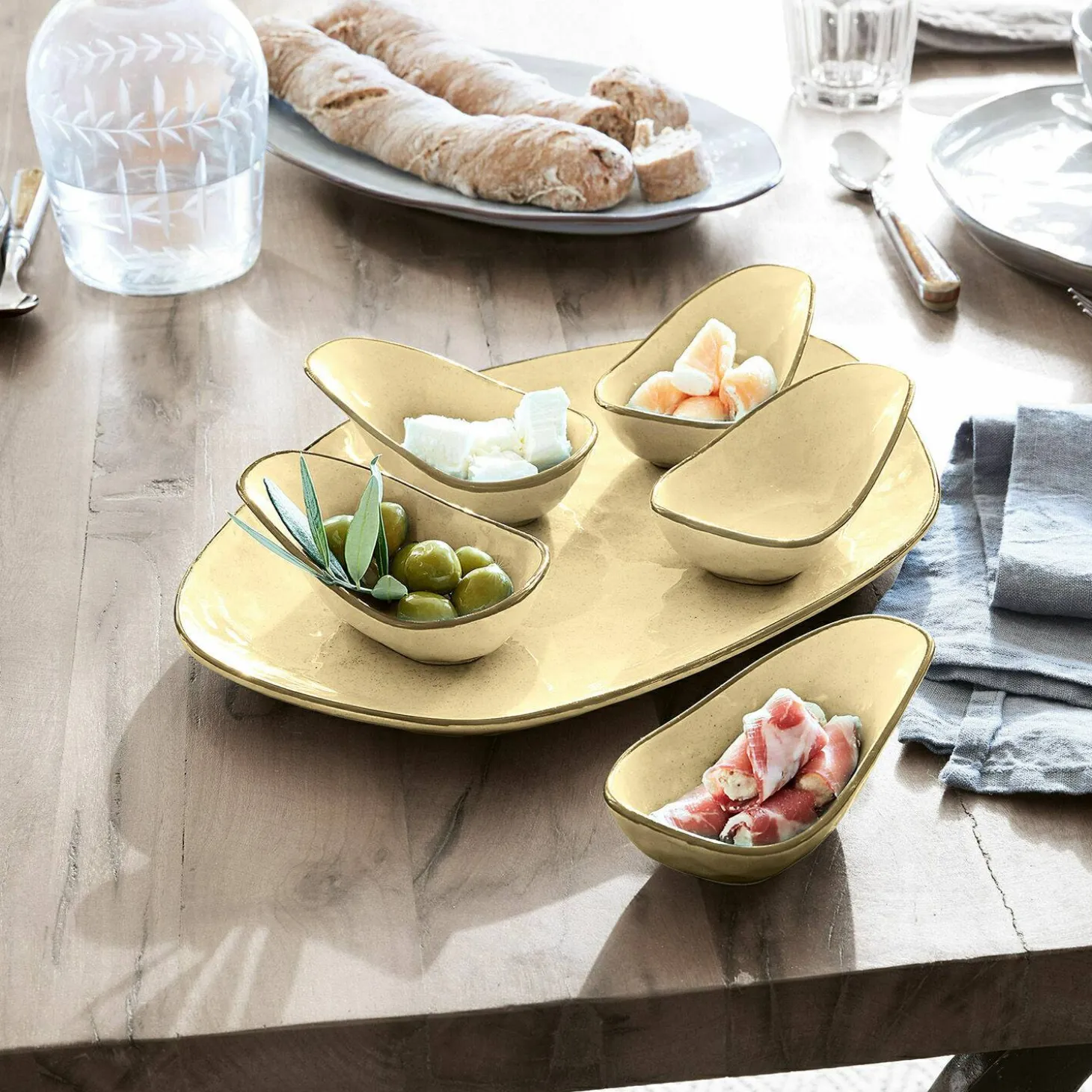Set di 6 ciotoline su piatto Biarré
