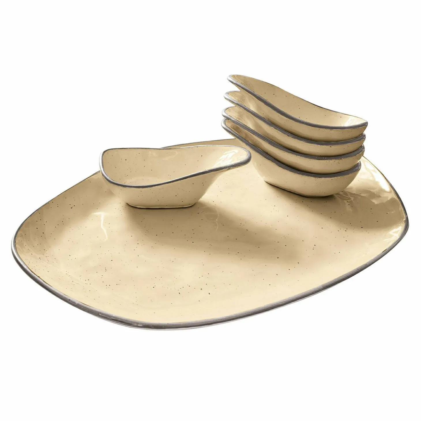 Set di 6 ciotoline su piatto Biarré