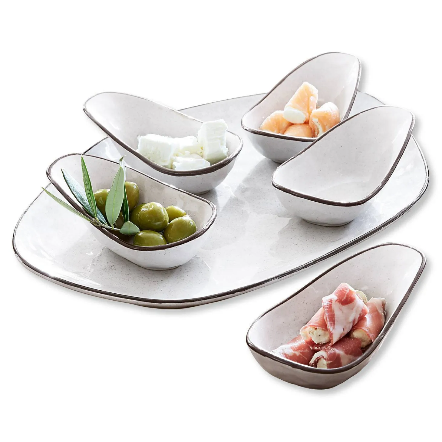 Set di 6 ciotoline su piatto Biarré