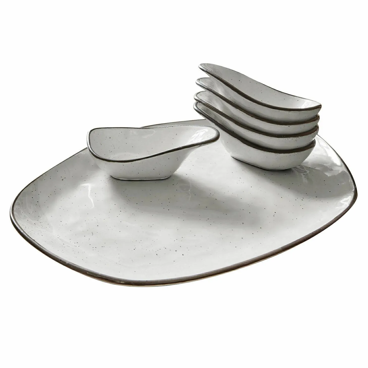 Set di 6 ciotoline su piatto Biarré