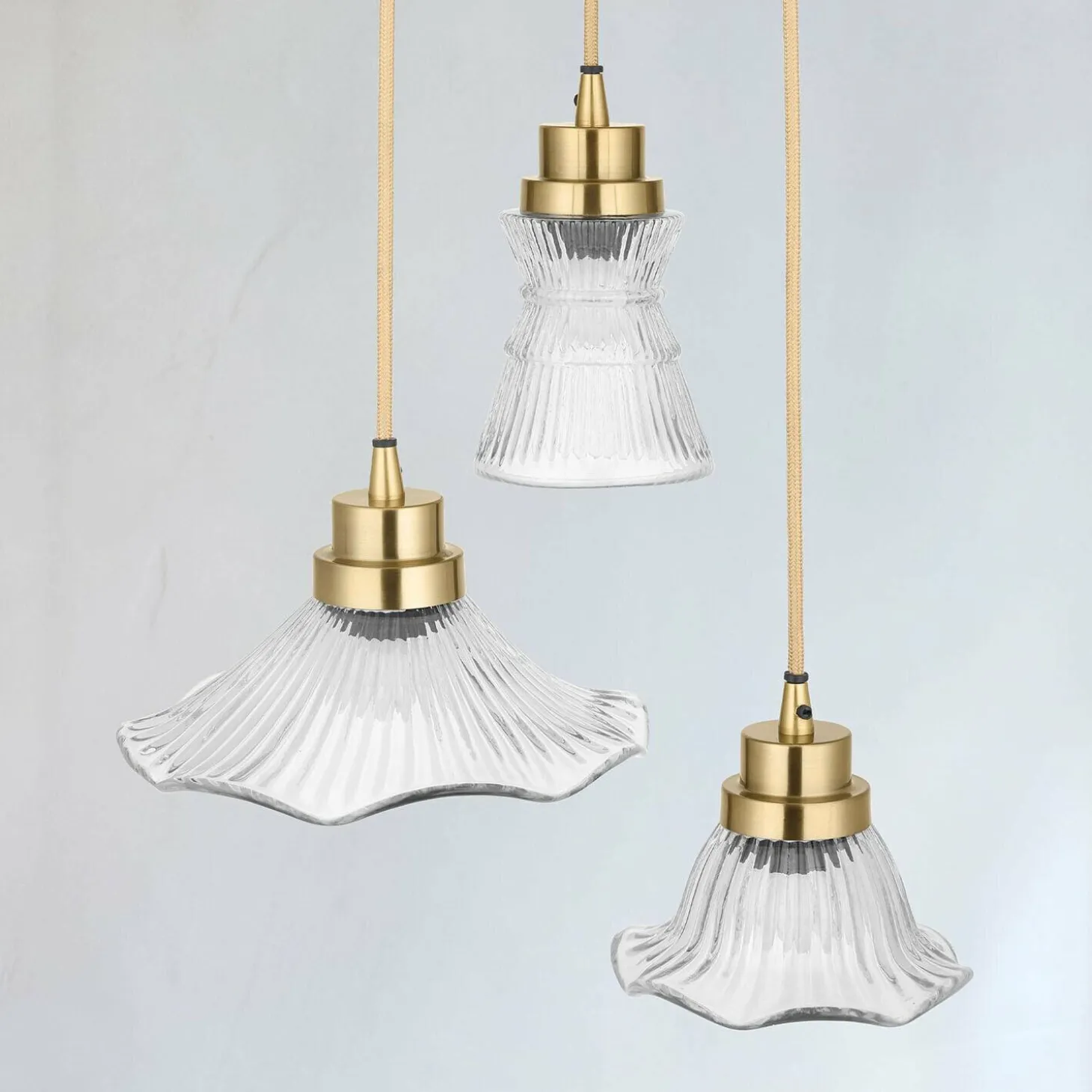 Set di 3 lampade a sospensione Lunaras