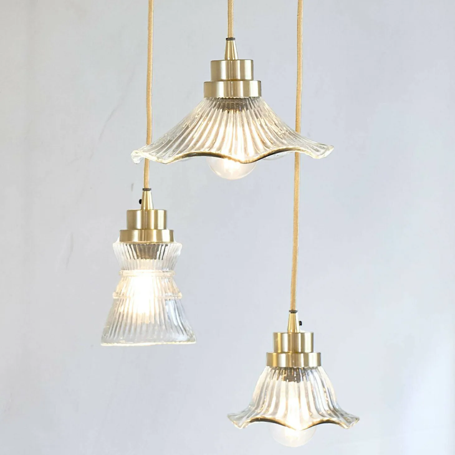 Set di 3 lampade a sospensione Lunaras