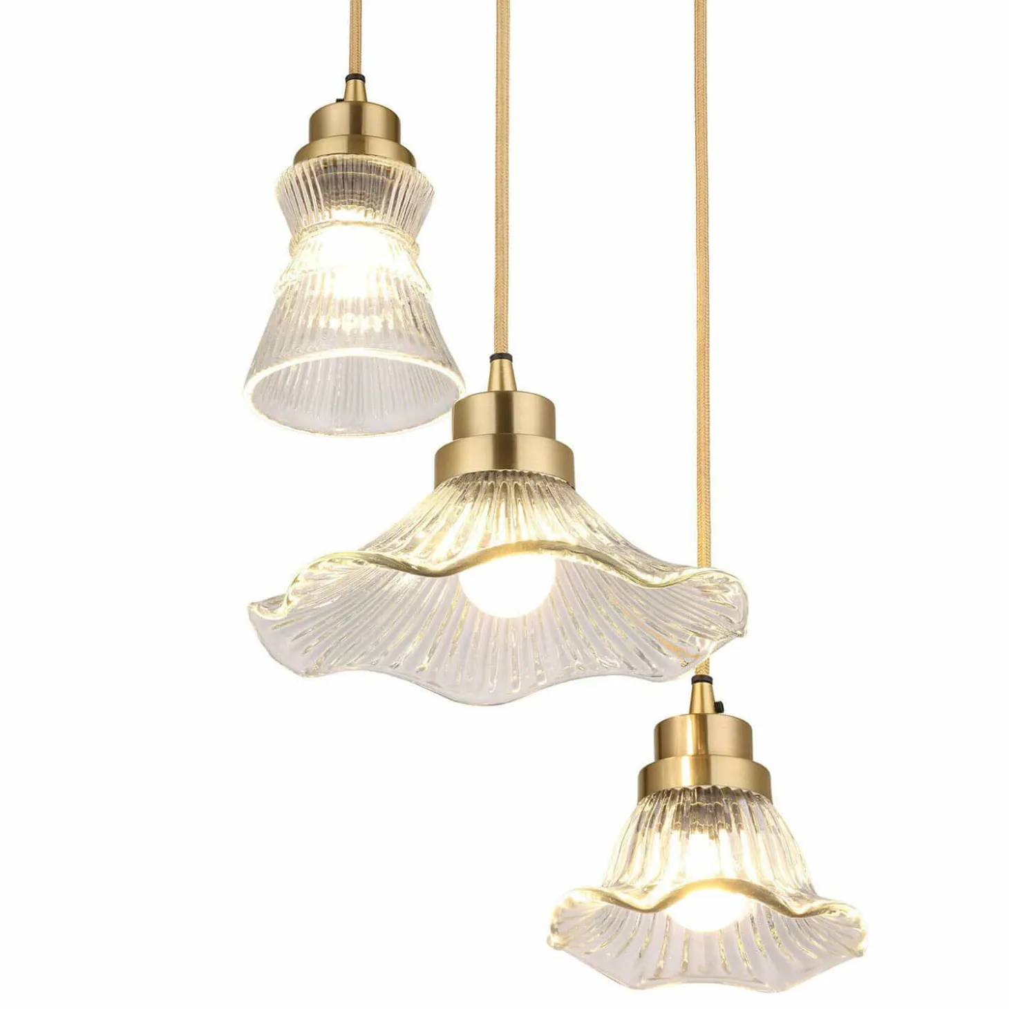 Set di 3 lampade a sospensione Lunaras