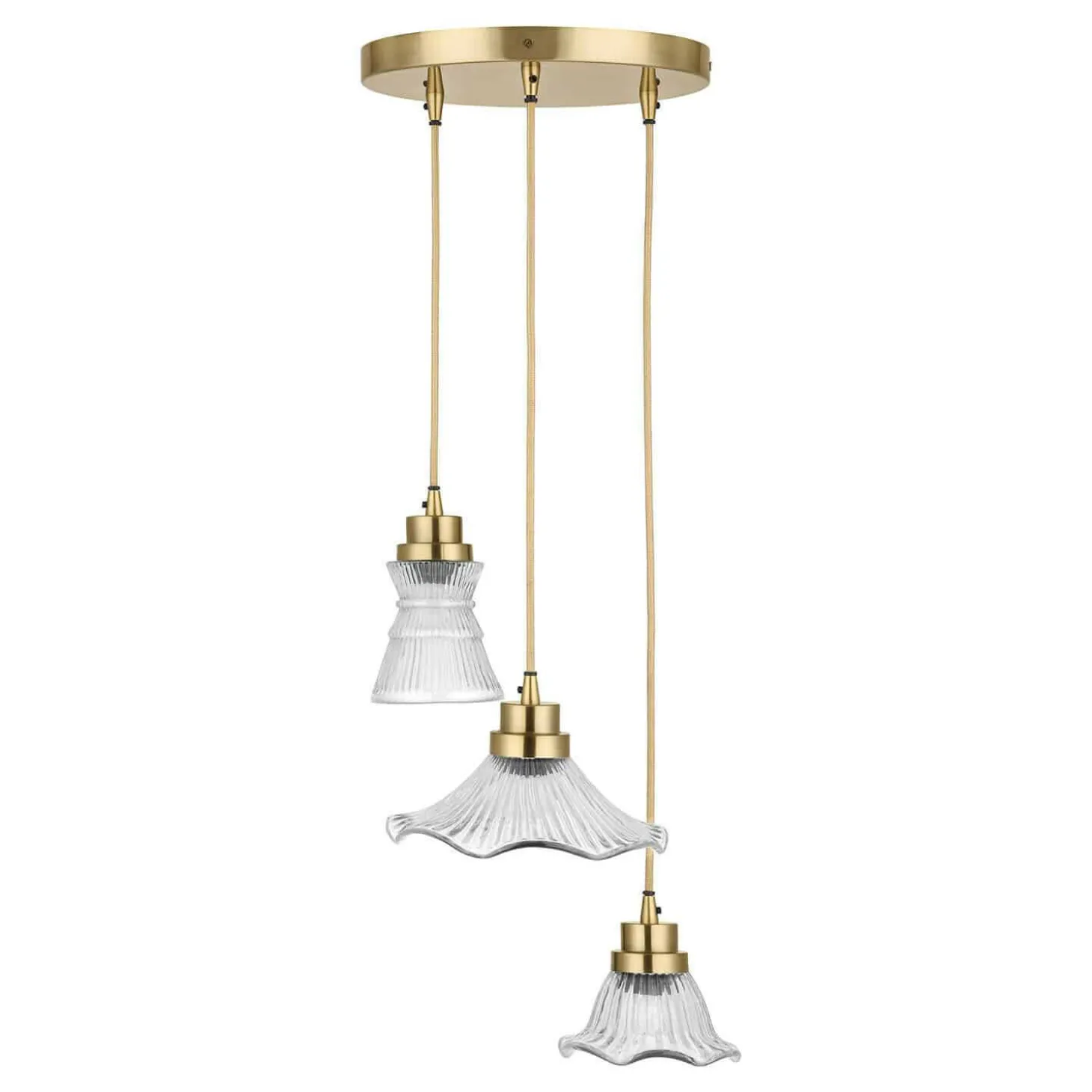 Set di 3 lampade a sospensione Lunaras