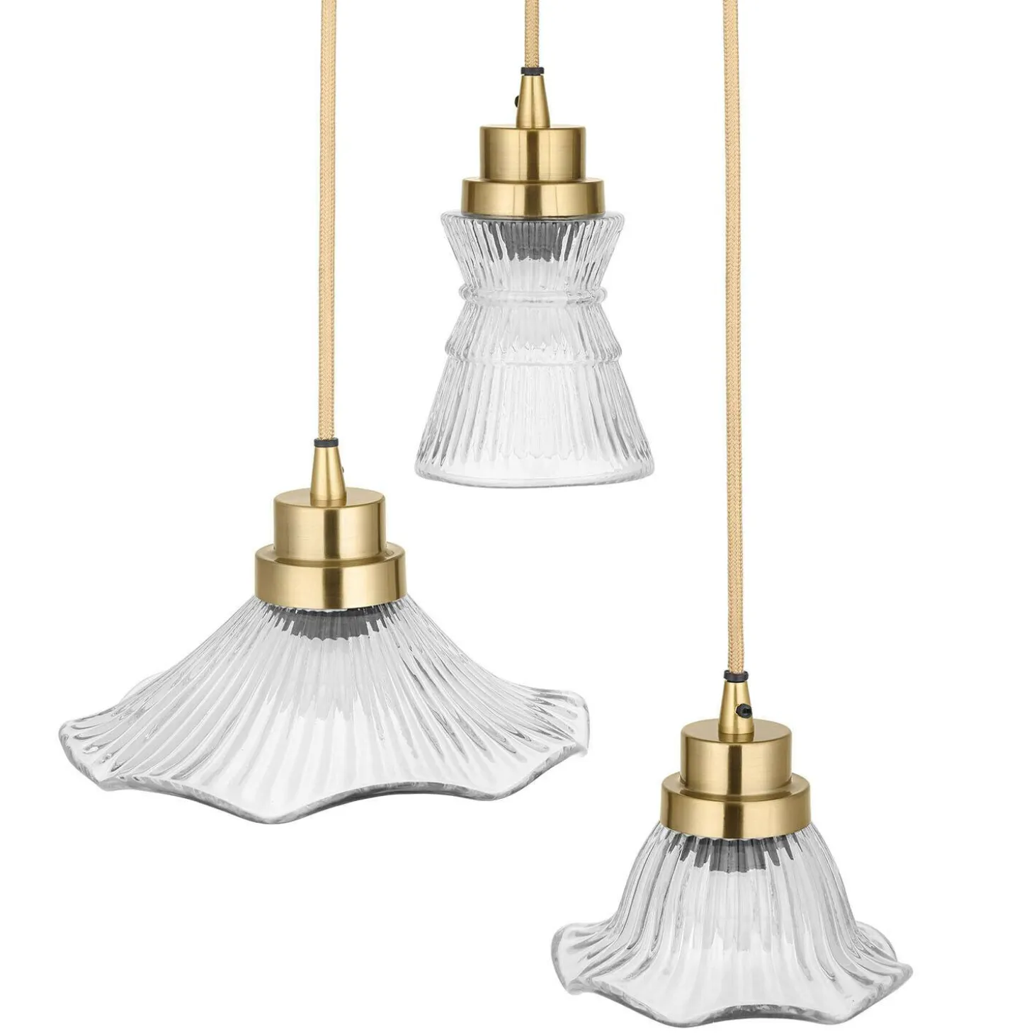 Set di 3 lampade a sospensione Lunaras