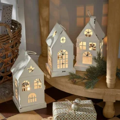 Set di 3 lanterne a LED Village