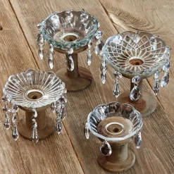 Set di 4 piatti per candele Pontarion