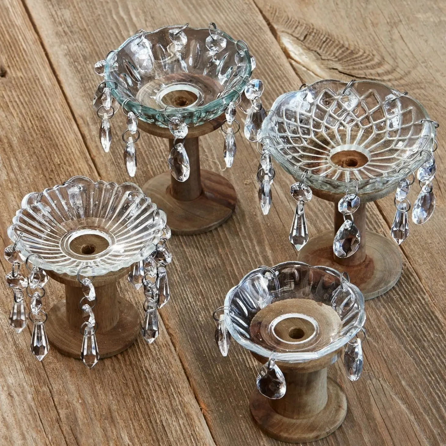 Set di 4 piatti per candele Pontarion