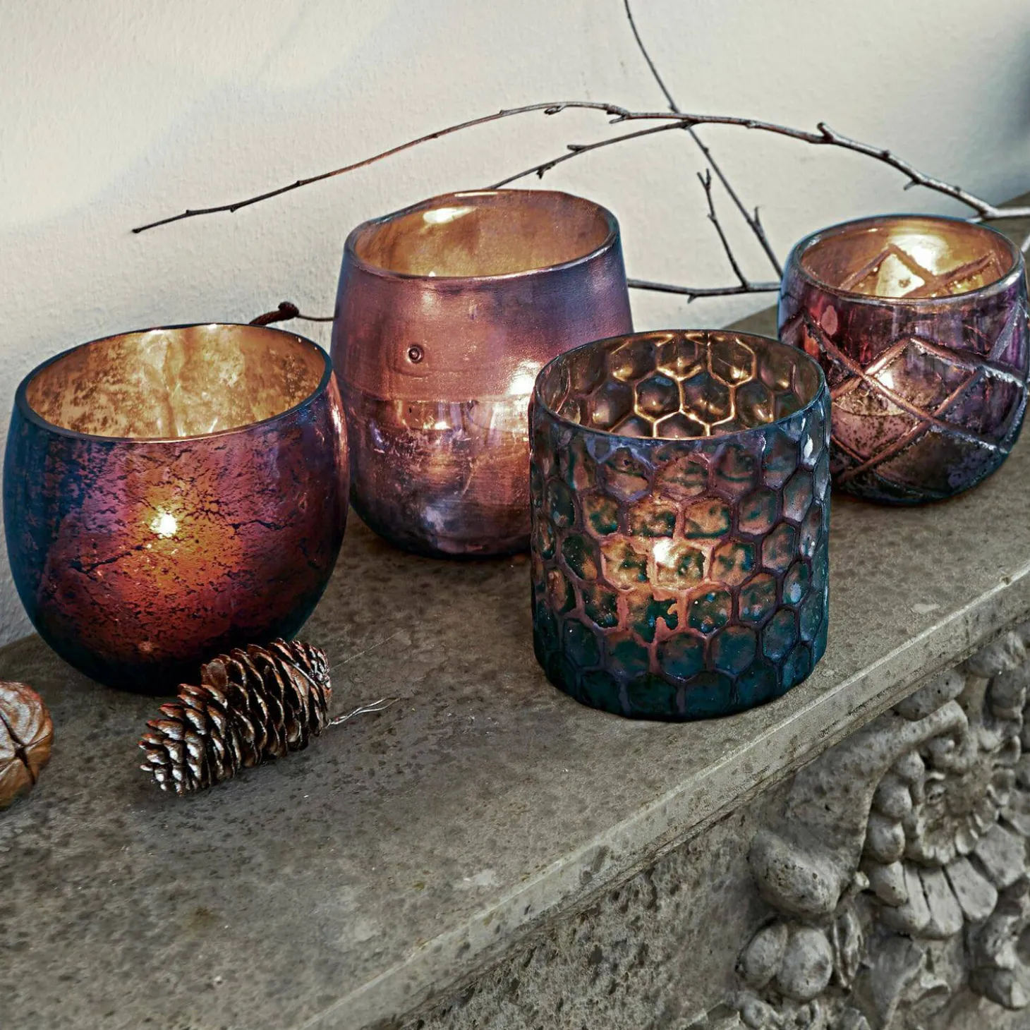 Set di 4 portalumini Marine