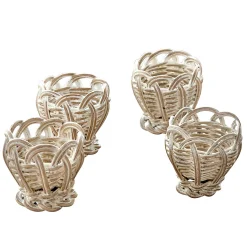Set di 4 portauova in rattan Minouvelle