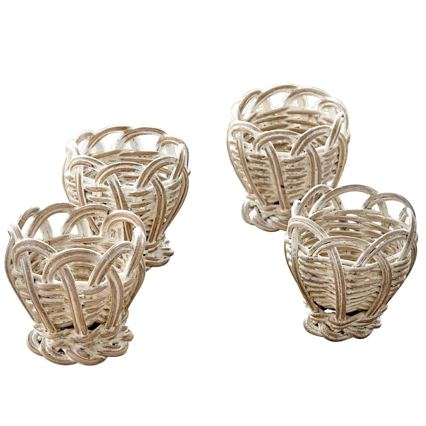 Set di 4 portauova in rattan Minouvelle