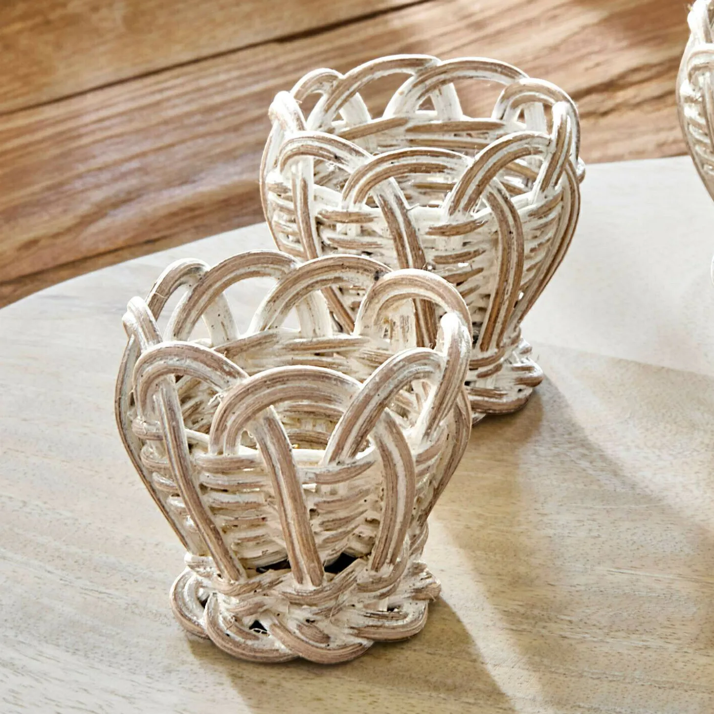 Set di 4 portauova in rattan Minouvelle