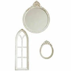 Set di specchio e 2 finestrelle decorative Morilev
