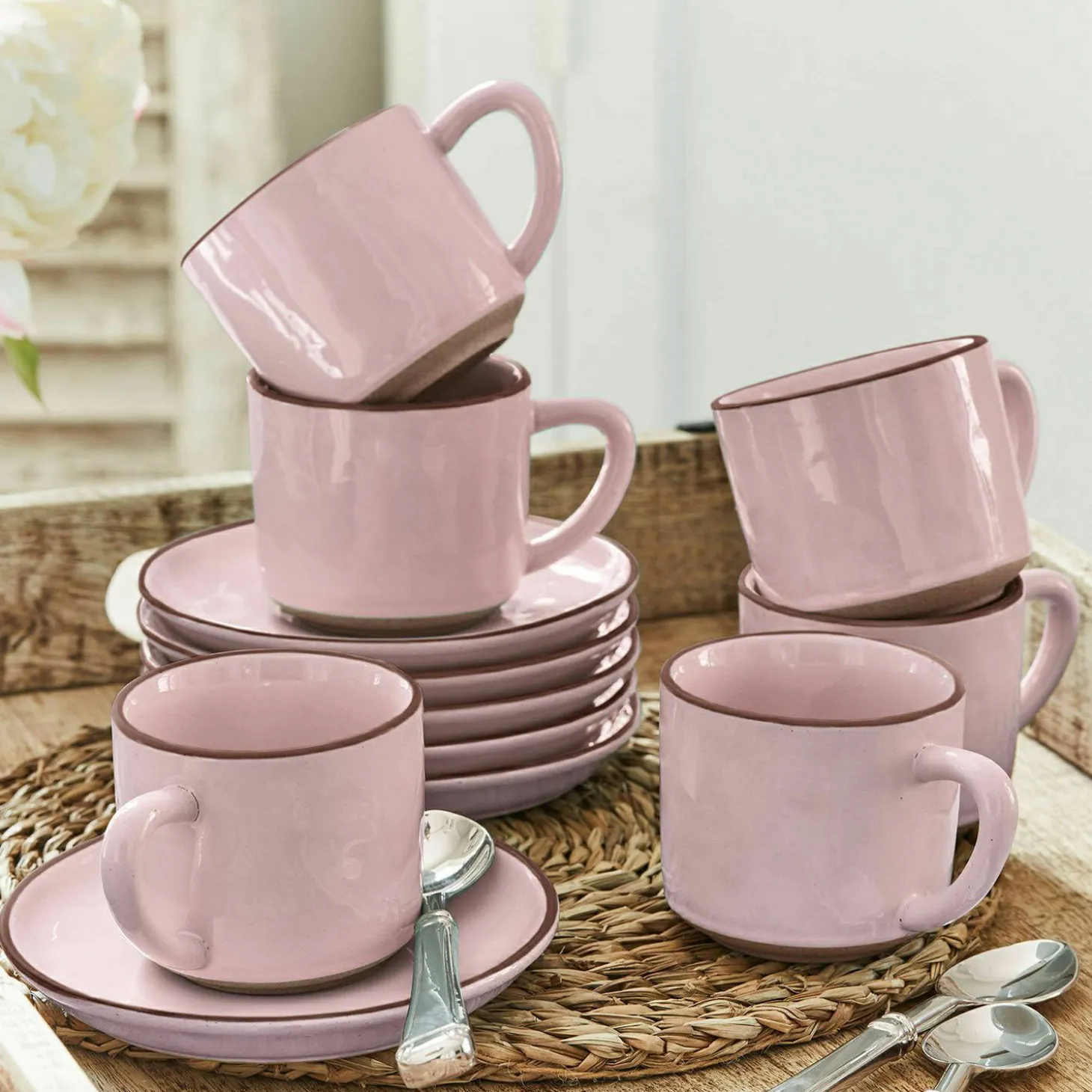 Set di 6 tazze con piattino Biarré